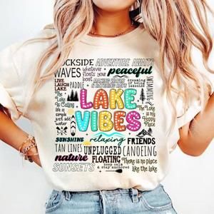 Lake Vibes Retro Summer Bright Doodle, Dalmatian Dots, Hello Summer Shirt